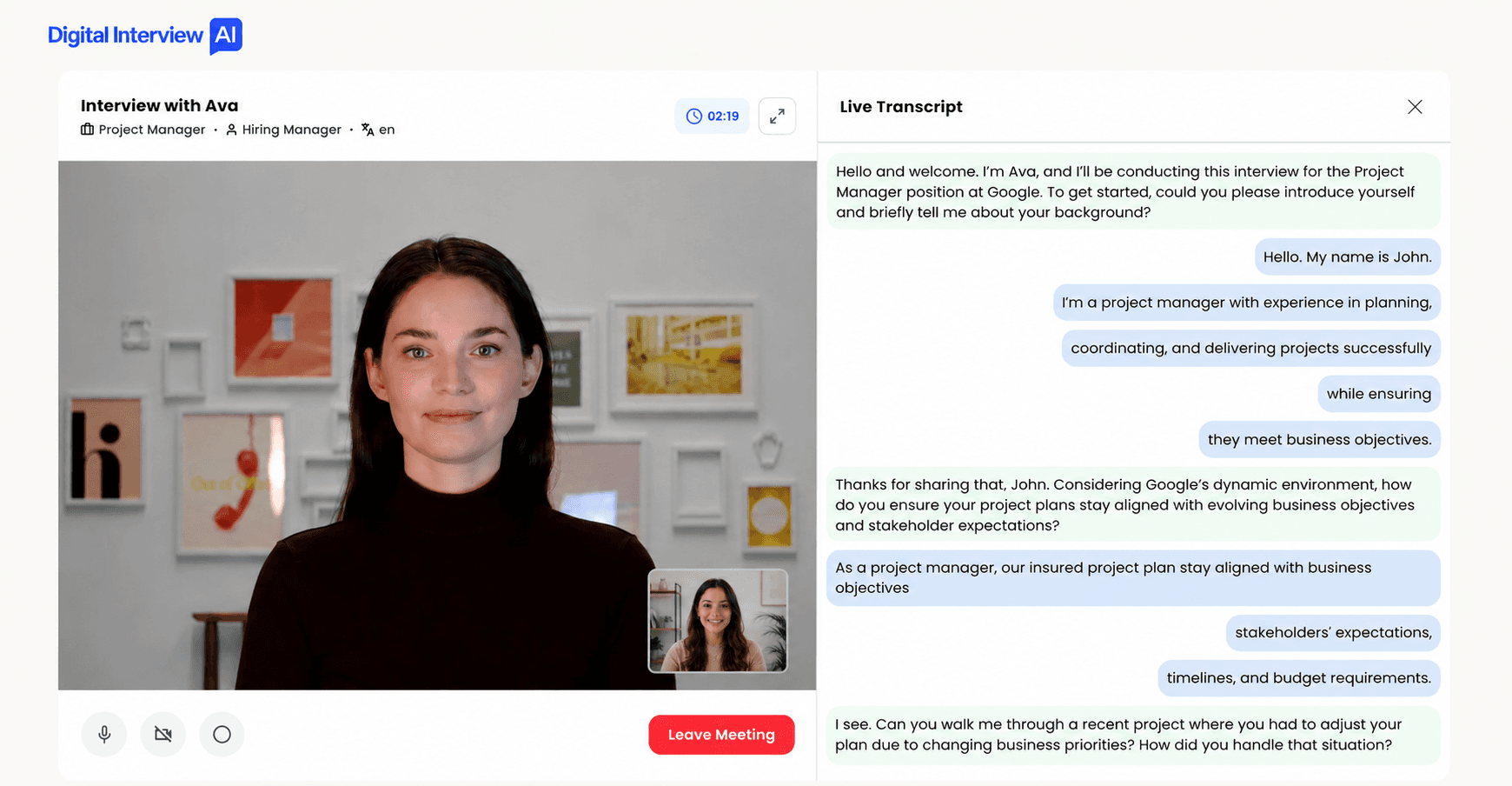 AI interview practice preview